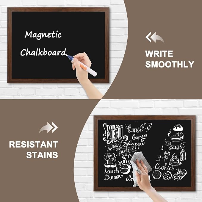 4 THOUGHT Chalk Board 24" x 36", Magnetic Large Chalkboard