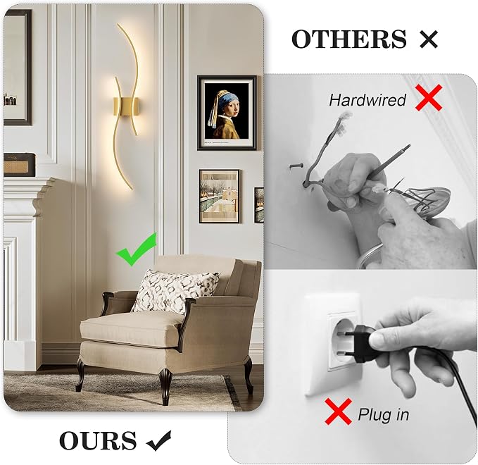 Battery Operated Wall Sconces Set of Two
