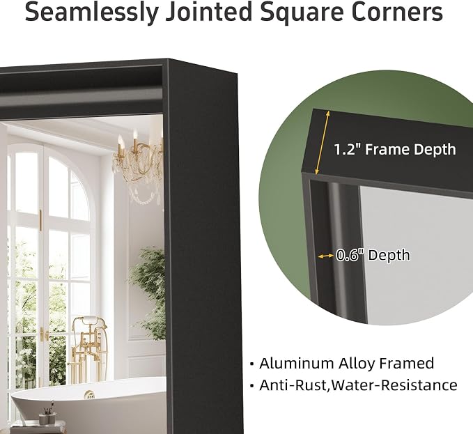 32”x 24” Black Bathroom Mirrors