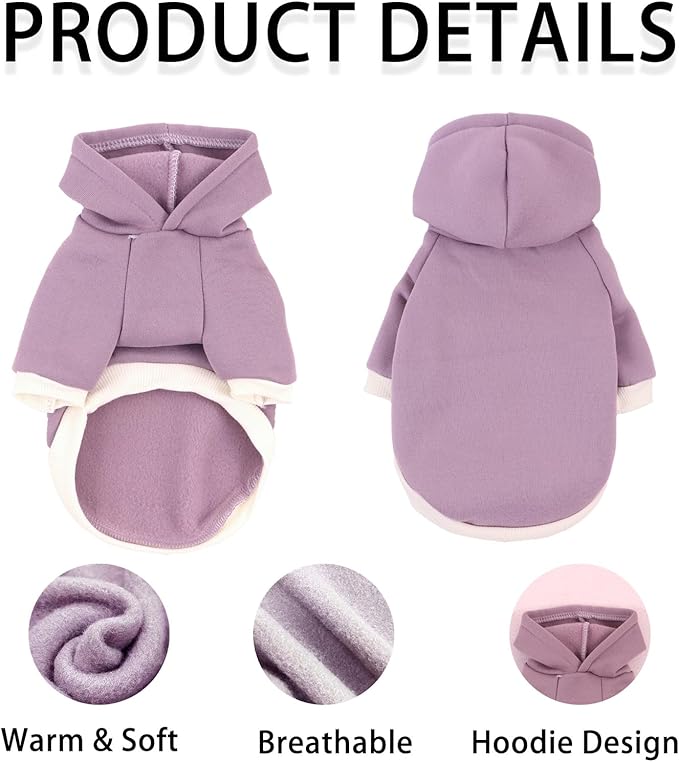 Custom Dog Hoodie, Personalized Sweatshirt with Photo Text Name Logo, Customized Hooded Sweater for Small Medium Large Dogs & Cats (Purple, XXX-Large)