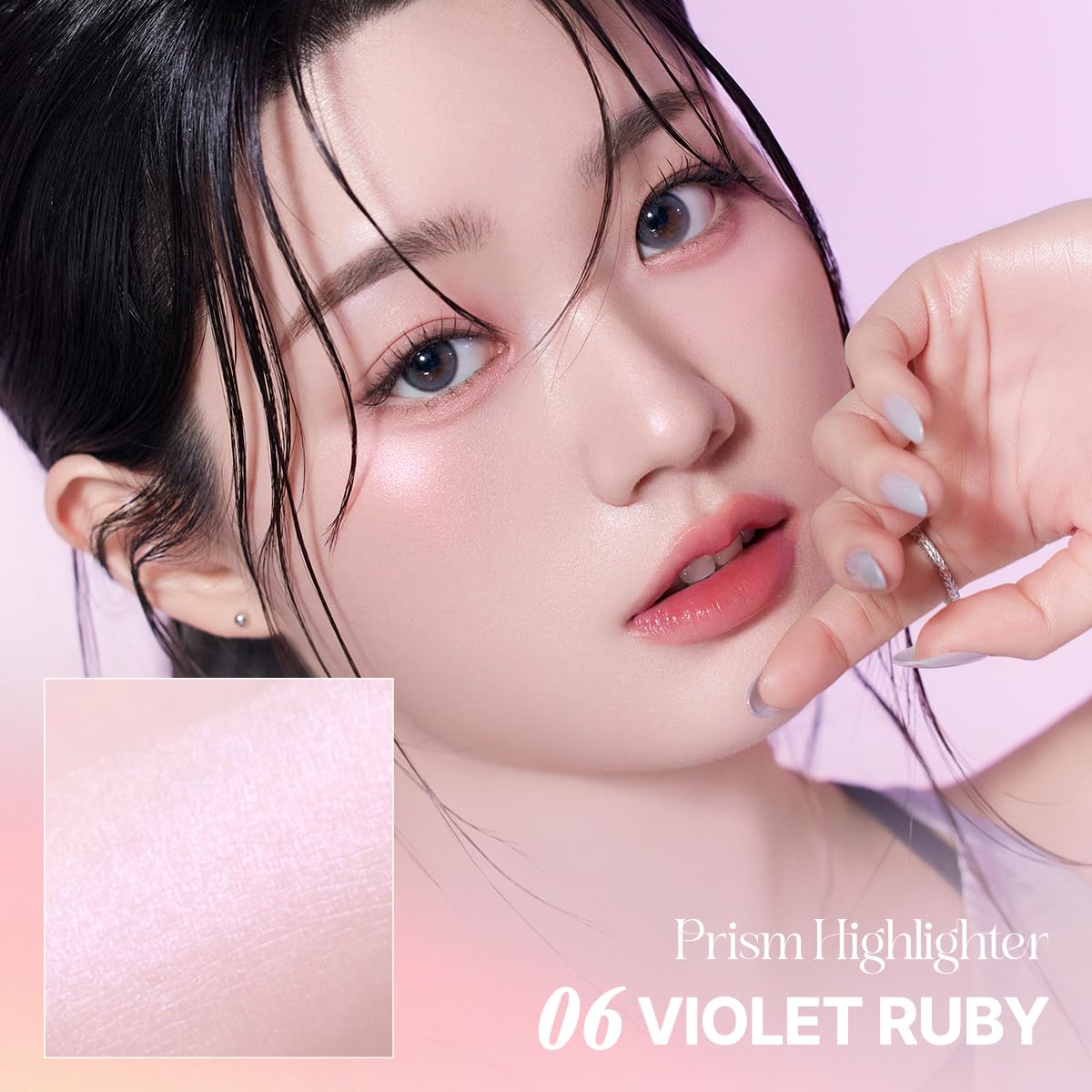 CLIO Prism Highlighter makeup, High Glossy Face Illuminator, Pearl Shimmer Smooth Baked Powder, Glitter Long- Lasting (6 Colors) (04 Grace Opal, One Size)