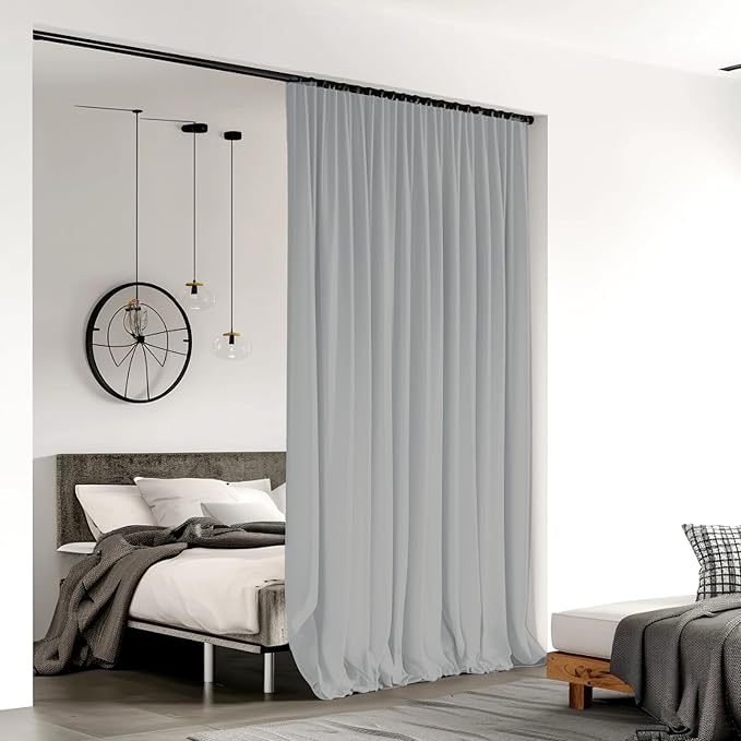 Room Divider Curtains for Ceiling Track Rod, 8.3 ft Wide x 7 ft Tall, 1 Panel