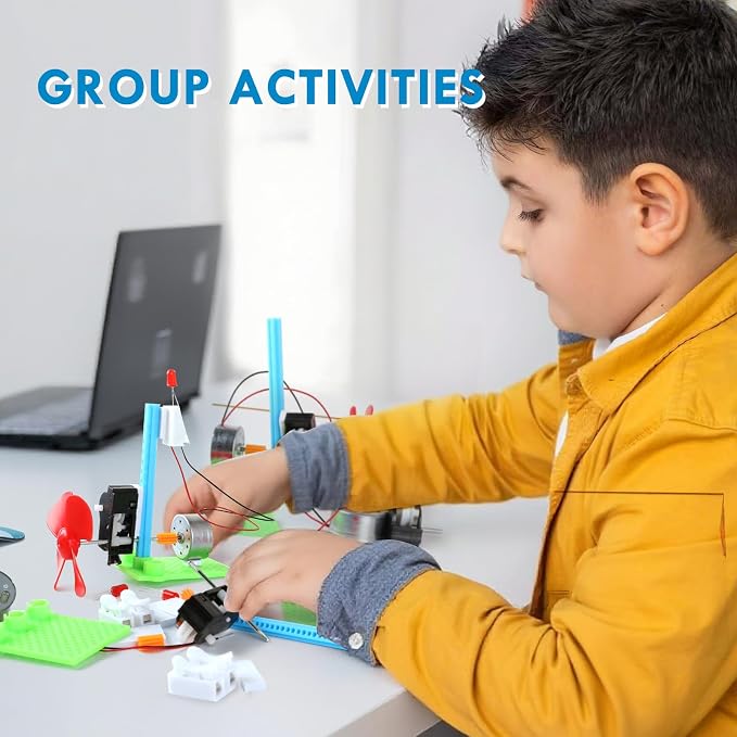 5 Bulk STEM Generator Kits for Kids, DC Motor Science Experiments, Engineering Building Projects Activities STEAM Toys, Class Educational Learning Classroom Activity, Free Energy Hand Generators Kit