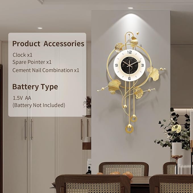 Wall Clock, Large Gold Wall Clock