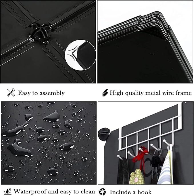 AWTATOS Closet Organizer 6 Cube Storage Shelves Portable Closet Clothes Organizers and Storage Stackable Cubby Shelving for Closet Bedroom Living Room Office Black