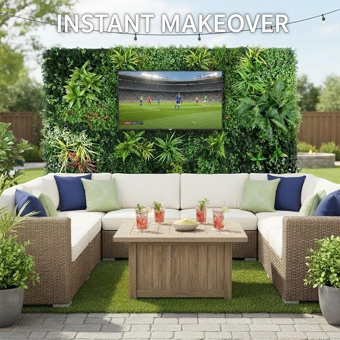 Artificial Plant Wall Panels, Faux Grass Ivy Privacy Screen Fence, Grass Wall
