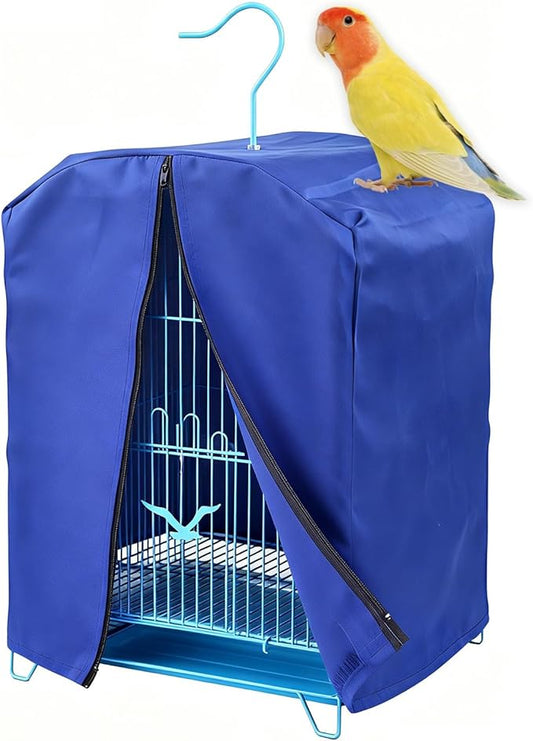 Bird Cage Cover for Night, Bird Cage Cover Shield, Black-Out Birdcage Cover, Good Night Windproof Light-Proof Cage Accessories for Parakeets Lovebirds Parrot (Only Covers, Blue)