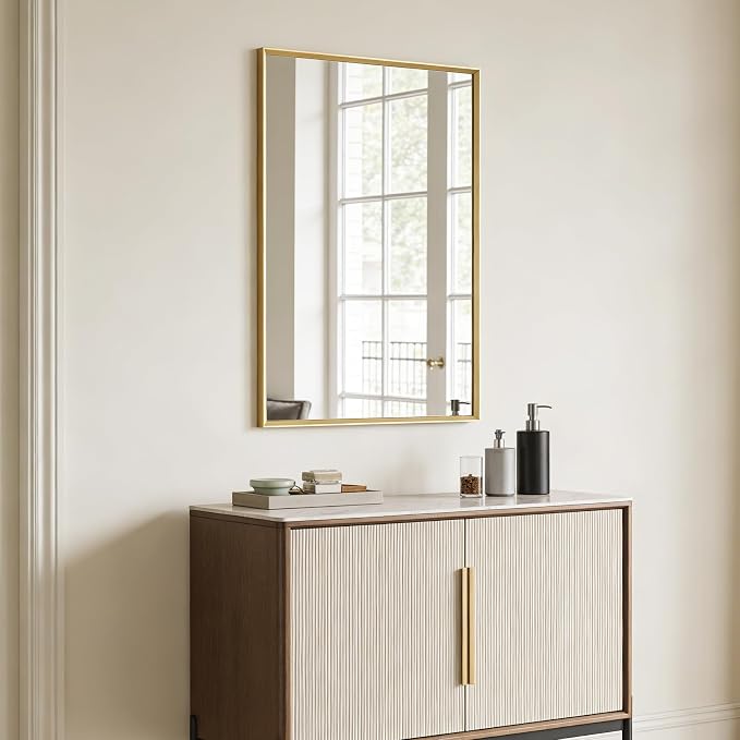 BOMINICA Brushed Gold Bathroom Mirror