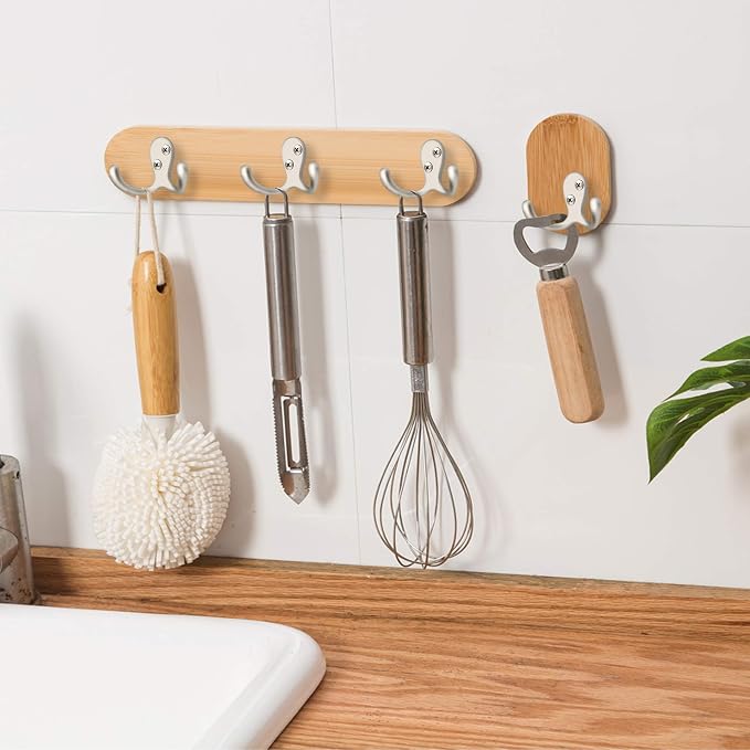 IBosins 28 Pack Heavy Duty Double Prong Coat Hooks Wall Mounted