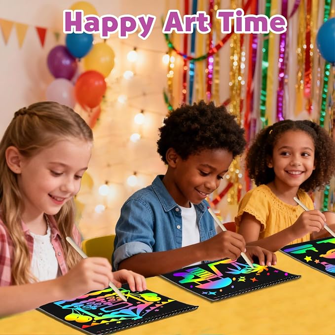 ZMLM Scratch Paper Art-Crafts Gift: 2 Pack Rainbow Notebooks Supplies Toys | Art Crafts for 3 4 5 6 7 8 9 10 11 12 Years Old Girls and Boys Kids Birthday Christmas Party Travel Games Activities