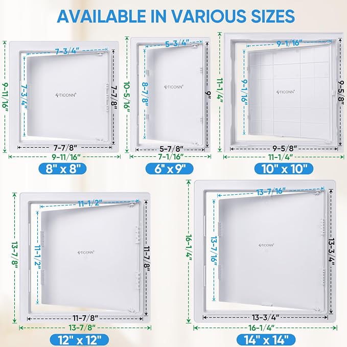 TICONN Access Panel for Drywall, 14 x 14 Inch ABS Plastic Wall Hole Cover