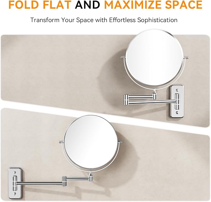 Auxmir 1X/30X Wall Mounted Makeup Mirror, Bathroom Makeup Mirror, Cosmetic