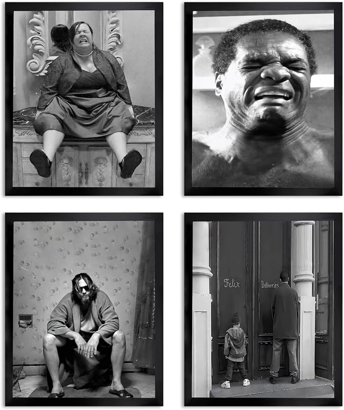 Funny Bathroom Decor Wall Art Set of 4, Dumb & Dumber Comedy Movie Posters