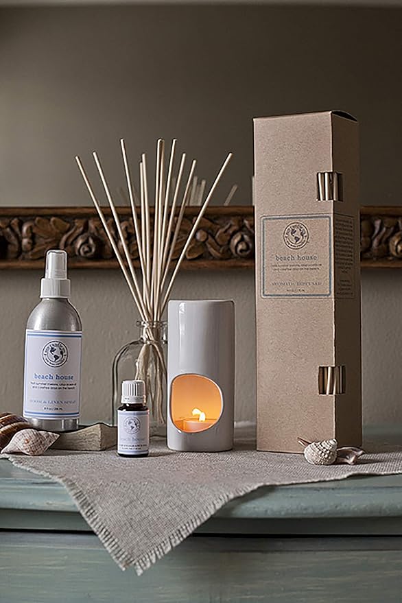 ECO CANDLE CO. Room & Linen Spray, Gardenia & Guava, 8 oz. - Scents Of Gardenia, Jasmine, Guava, & Tropical Greens - Recycled Aluminum Bottle, No Propellents, Pump Top, All Natural Ingredients