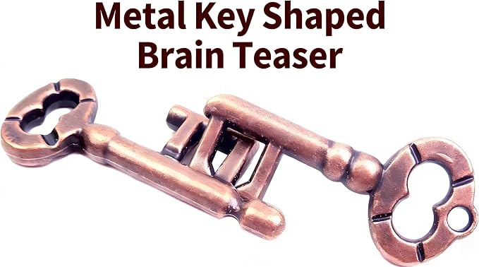 Traditional Metal Brain Teaser – Classic Puzzle Toy for Logic & Skill Development (Keys) (Pack of 2)