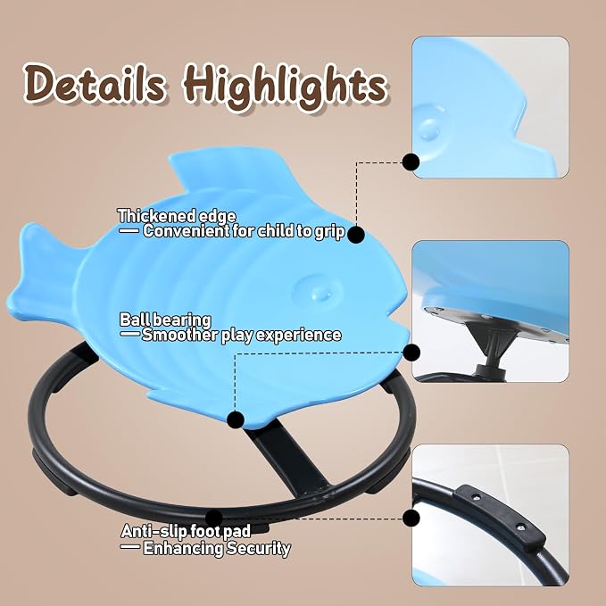 Sensory Spinning Chair for Kids with Autism | Toddler Sit and Spin ADHD Chair for Autistic Children 3+, Sensory Room Must Haves, Improves Balance & Motion Relief