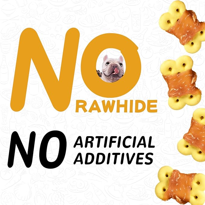 PAWUP Dog Treats Chicken Wrapped Pumpkin Biscuits, Rawhide and Gluten Free, w/Taurine Low Fat Chewy Training Treats,12.5 oz