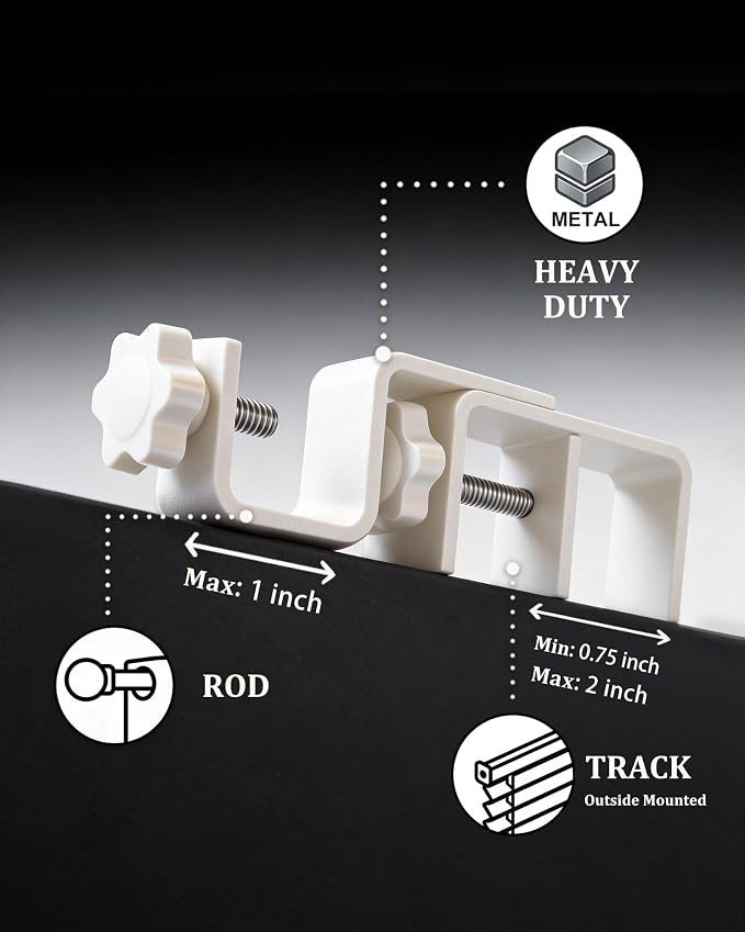 Mimiio No Drill Curtain Rod Brackets