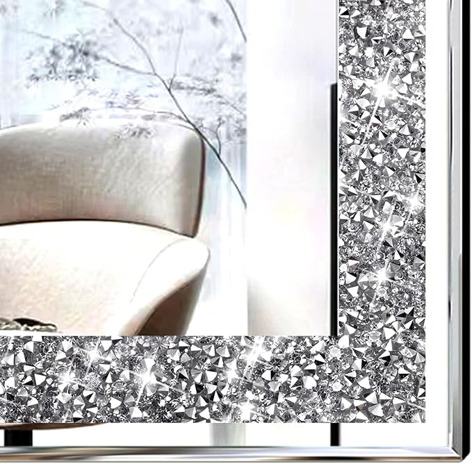 2 Piece Wall Mirrors, Crush Diamond Mirrors Decor