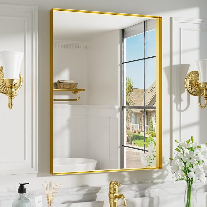 22x30 Inch Gold Bathroom Mirrors