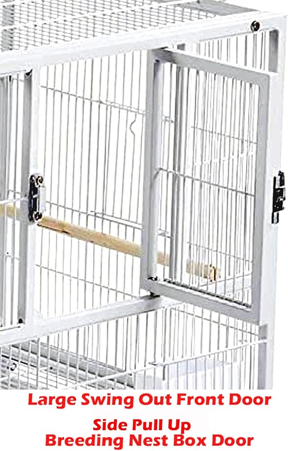 Combo Breeding Stacker Center Divided Breeder Bird Flight Double Rolling Cage with Side Breeding Nest Door Single Stacker