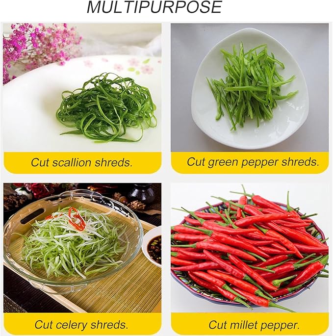 Green Onion Shredder, 2 Pcs Kitchen Onion Cutter with 12 Blade Design, Green Onion Slicer Tool, Seasoning Spice Choppers