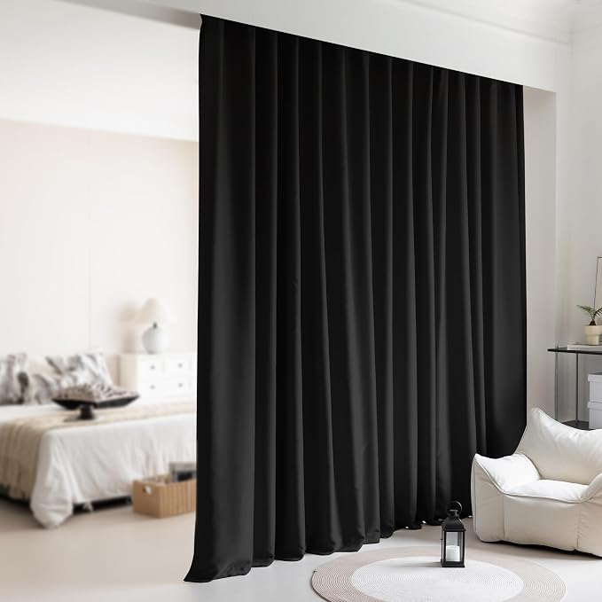 Wall to Wall Room Divider Curtains, Extra Wide Theater Curtains