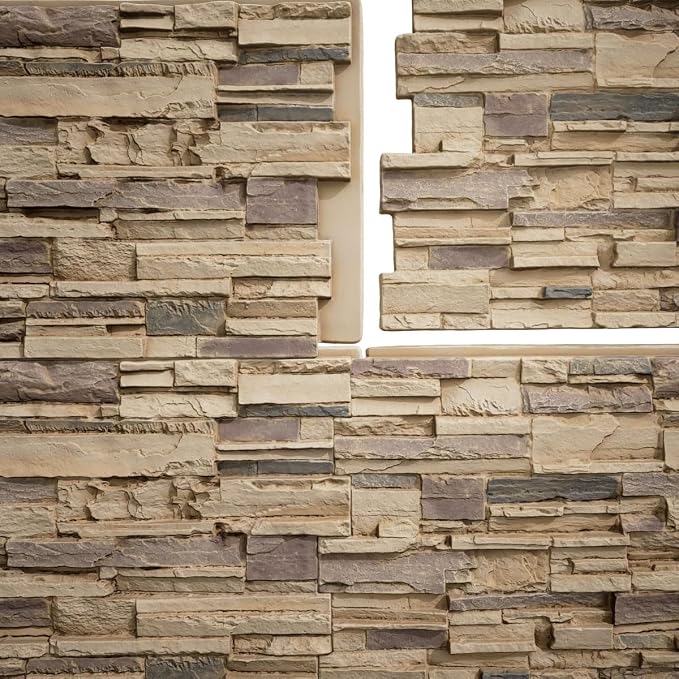 Ekena Millwork 48 5/8"W x 24 3/4"H x 1 1/4"D Cascade Stacked Stone, StoneWall