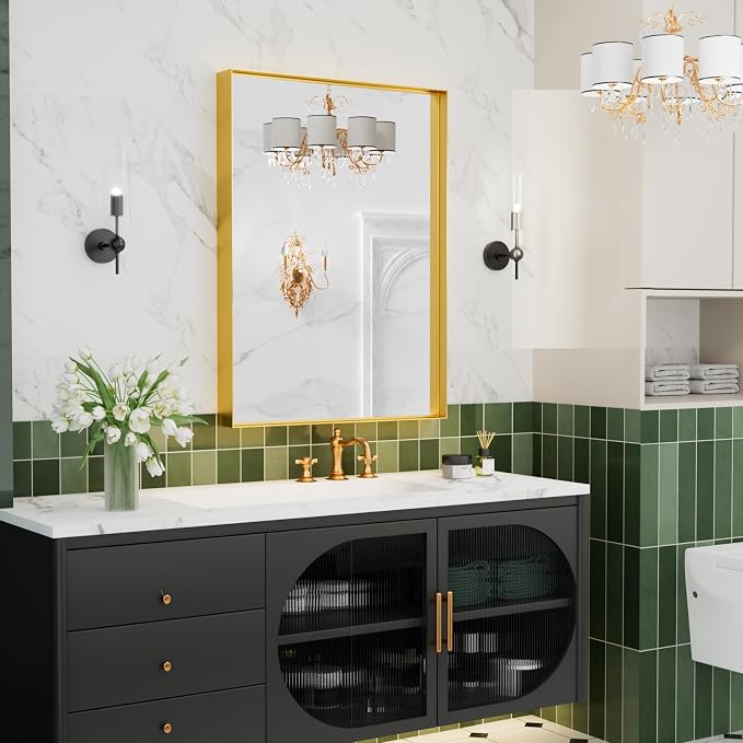 22x30 Inch Gold Bathroom Mirrors