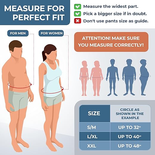 ORTONYX Ergonomic Abdominal Binder Waist and Lower Back Support Belt, Back Brace for Women & Men - Breathable, Elastic, With Extra Band - Beige XXL