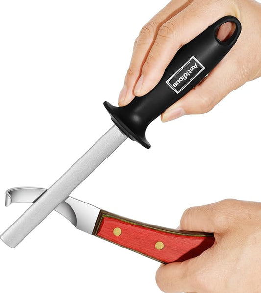 Antidious Hoof Knife Sharpener, 5 inch Farrier tool Honing Rod with Diamond Coated to Keep Hoof Knives and Cutting Instruments Sharp