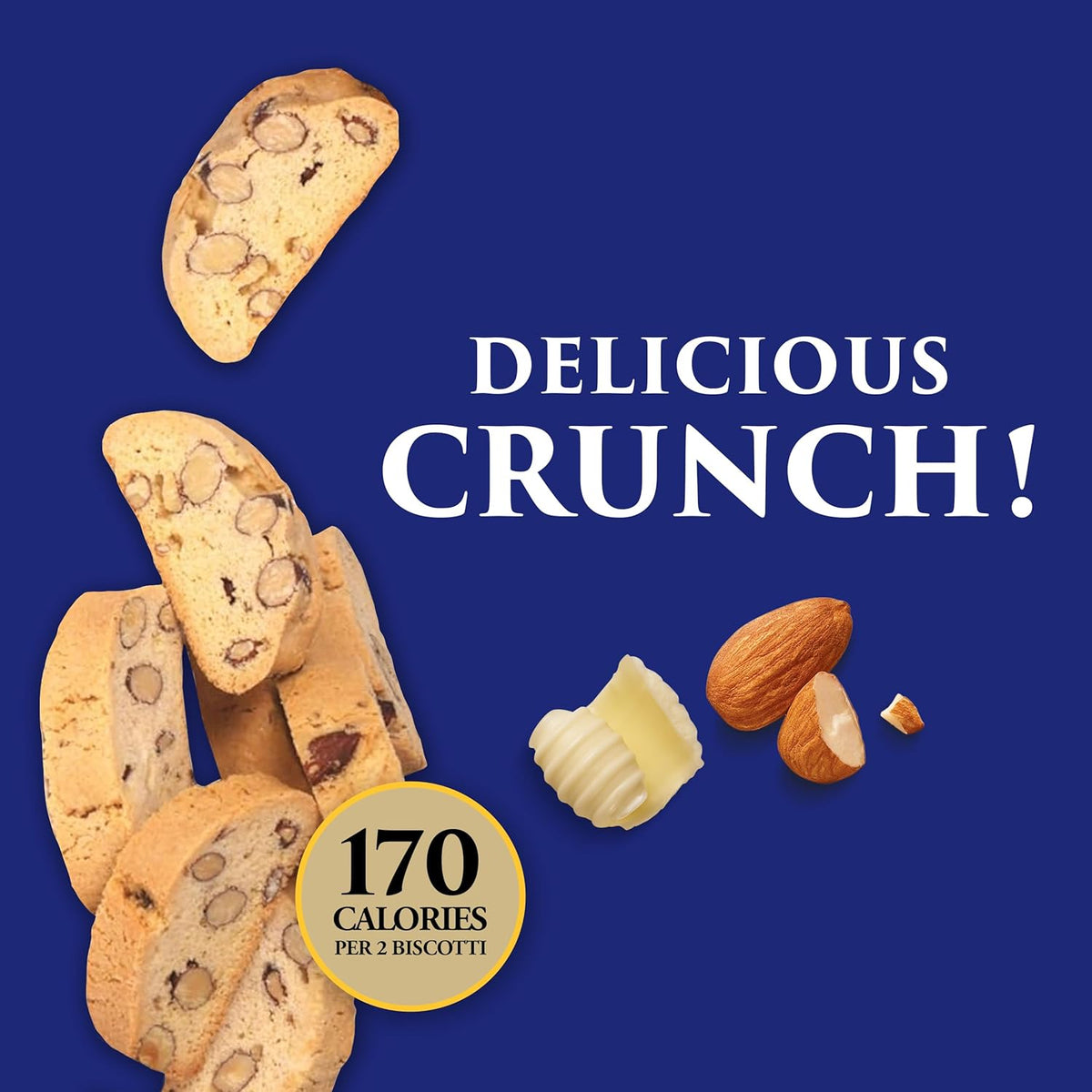 La Dolce Vita Classic Almond Italian Biscotti Cookies, 40 oz jar, gourmet coffee and tea dipping snack