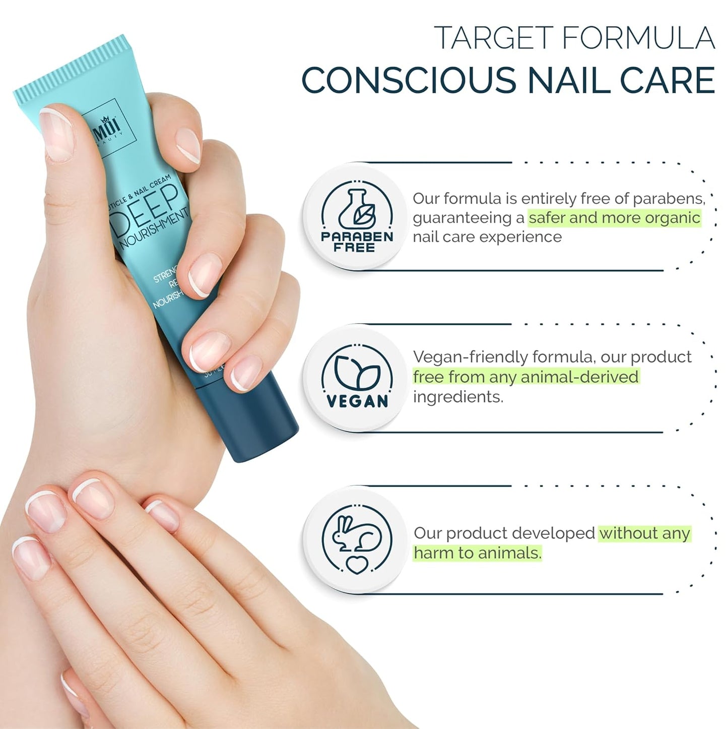 Cuticle & Nail Cream Treament, Deep Nourishing - USA Made - Daily Repair Nail Care w/Organic Shea Butter, Jojoba Oil - Soften Cuticles, Strengthen Nails, Hydrating (Pack of 2)