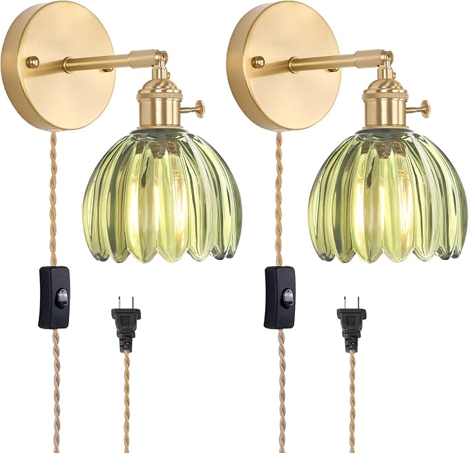 Shenmoyl Plug in Wall Sconce, 2 Pack