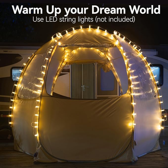 LEEDOR Pop Up Screen House Tent, UPF 50+ and Windproof Dome Outdoor Canopy Tent with Roll Up Zipped Door Privacy Gazebo, Compact and Lightweight for Party Camping Fishing Picnic, Grey
