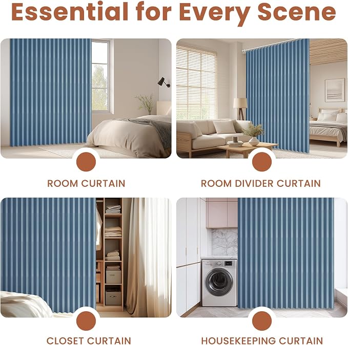 AJAZZ Blackout Doorway Curtains Accordion Doors