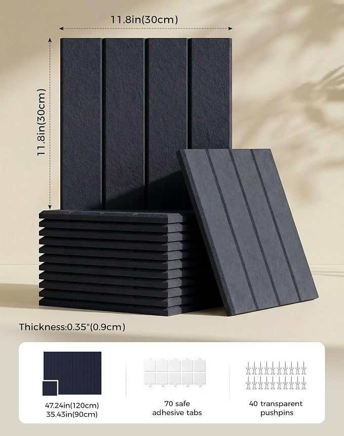 Aothia 12-Pack Felt Bulletin Board Tiles