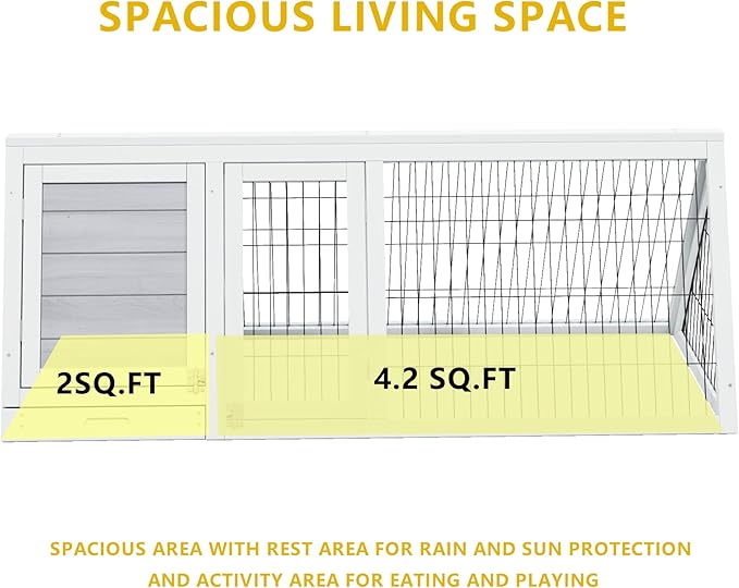 Chicken Coop for 2 Chickens Small Rabbit Hutch Quail Coop Wooden Bunny Cages Outdoor Chicken Comes with Tray (Wood) - TenaoVilleux