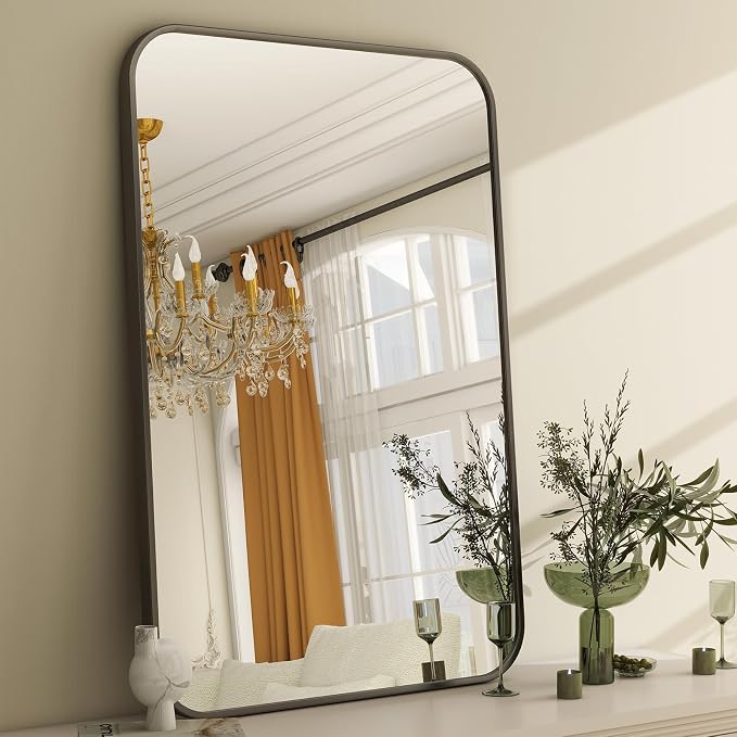 Easly 20 x 28 Inch Bathroom Mirror, Rounded Rectangular Vanity Mirror