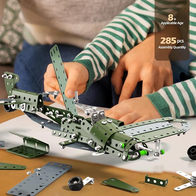 Model Airplane STEM Building Projects Toys - DIY Building STEM Projects Toys for Kids Boys Girls Ages 8-12-16, Assembly Science Kit Model Plane Birthday Gift Toys for Kids Boys 8 9 10 11 12 Years Old