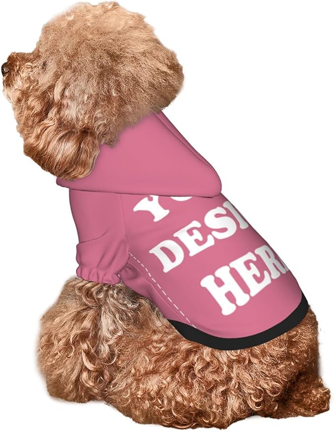 Personalized Chihuahua Dog Hoodie, Custom Pet Warm Sweatshirt Costume with Name Number Photo, Customize ID Clothes for Pupppy Kitten Dogs Cats, DarkPink, S