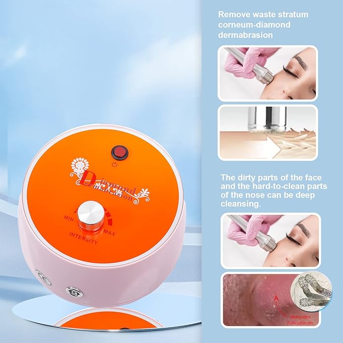 3 in 1 Diamond Dermabrasion Machine Professional Pore Vacuum for Skin Toning Black Head Removal Cleaner with 0-70 cmHg Suction Power Facial Treatment Machine