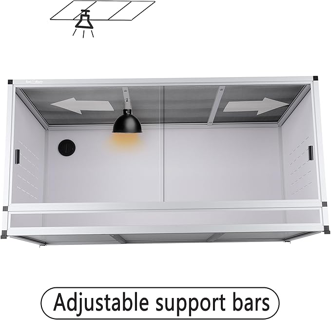 PVC Reptile Enclosures 4'x2'x2' Stackable 120 Gallon ToxiRium Large Reptile Terrarium for Bearded Dragon Space Efficient Lizard Snake, Wide Lounge Vivarium with Sliding Doors Lock-2pcs with spacers