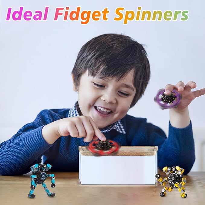 Party Favors for Kids All Age Travel Sensory Toys for 8 9 10 Year Old Boys Transformable Fidget Spinners Toys for Kids and Adults Birthday Gifts for Teens