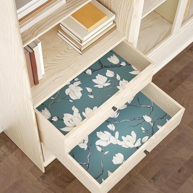 Laatse Blue and White Wallpaper Peel and Stick Vintage Floral Contact Paper