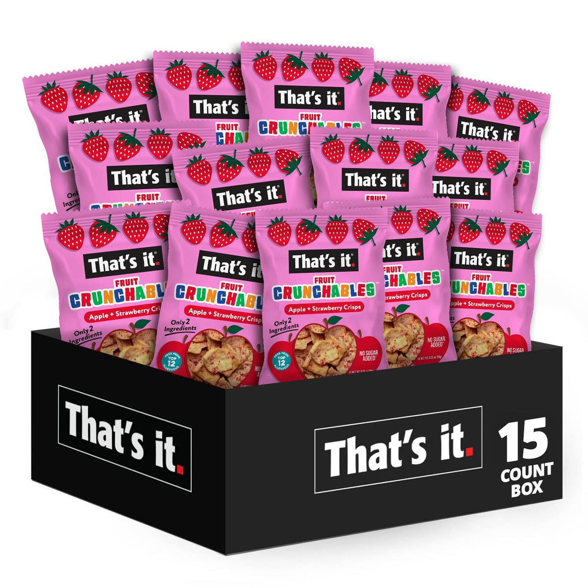 That's it. Fruit Crunchables Variety Pack, Fruit Snacks for Kids, 100% Fruit Crisps, Plant-Based, Non-GMO, Gluten-Free, No Sugar Added (16 Pack)