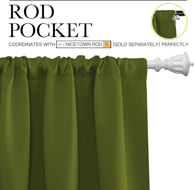 NICETOWN Christmas Window Curtains Blackout Drapes