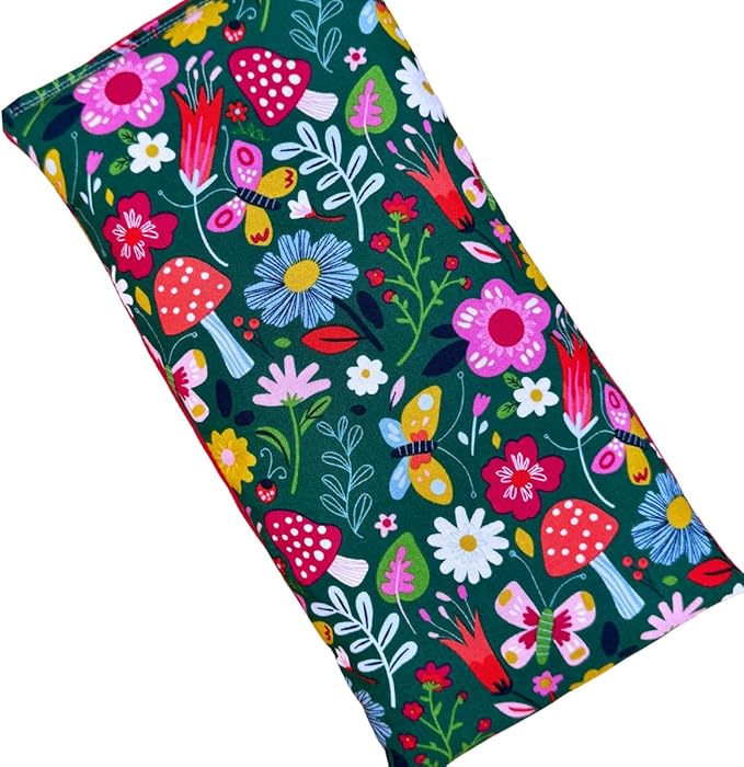 Large Microwave Heating Pad with Flax Seed, Scented or Unscented, Good for Back Pain or Cramps, Moist Heat Therapy or Ice Pack, Microwavable Bean Bag, 6" x 12" (Mushroom, Peppermint & Chamomile)