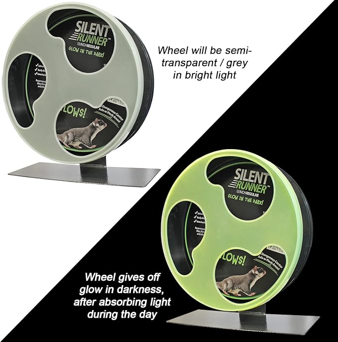 Silent Runner Glow Wheel - 12" Regular - Exercise Wheel (Wheel + Autoclean Track + Sandy Track)