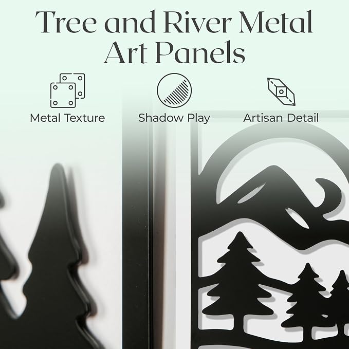 GALLERY GRACE Metal Wall Art Decor – 11" x 16" Set of 4 Abstract Landscape